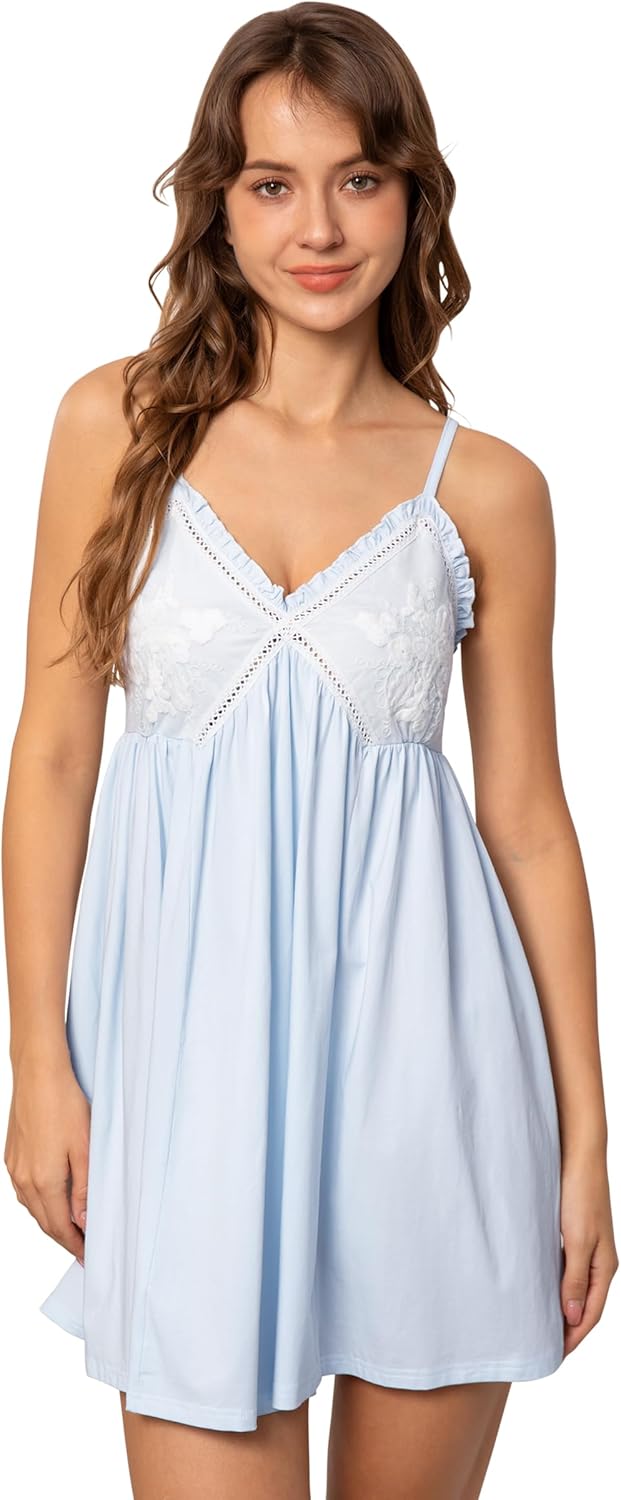 Nanxson Womens Cotton Nightgown Sexy Lace Sleep Dress Victorian Sleepshirt Full Slip Nightwear