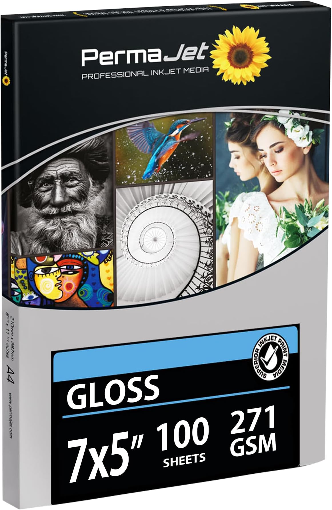 PermaJet Gloss 271gsm | 7" x 5" 100 Sheets | Glossy Photo Inkjet Paper