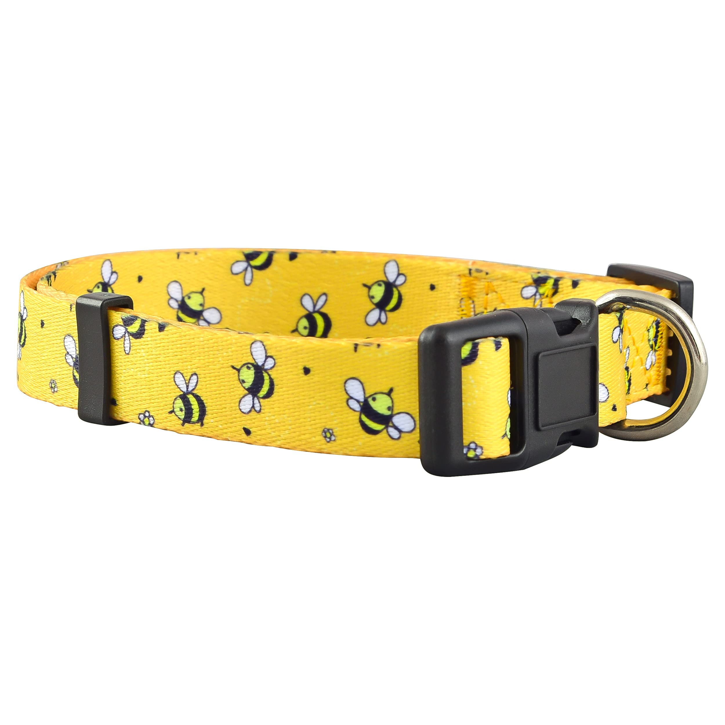 Native Pup Cute Animal Dog Collar (Bees, Medium)