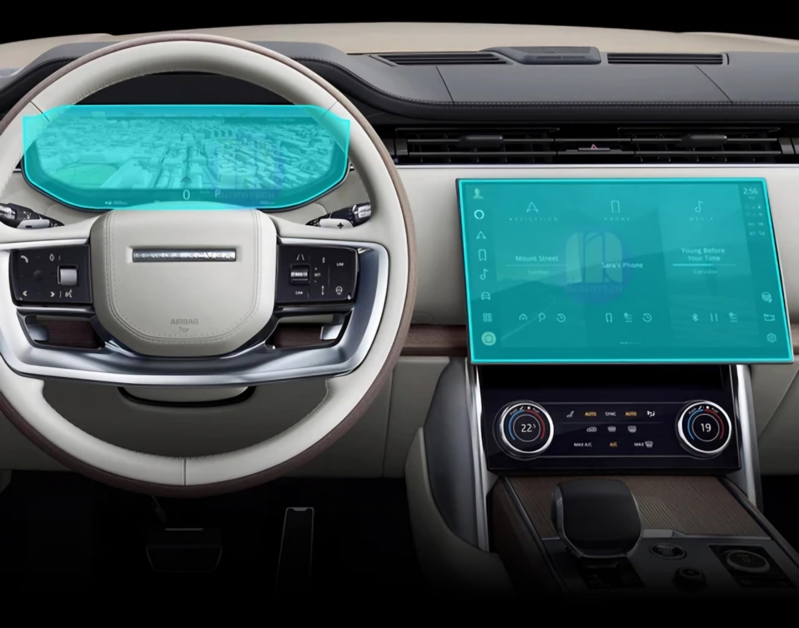 Premium Screen Protector + Speedometer 9H tempered Glass HD clear Anti-Scratch Easy to Fix suitable for RANGE ROVER 2023 2024