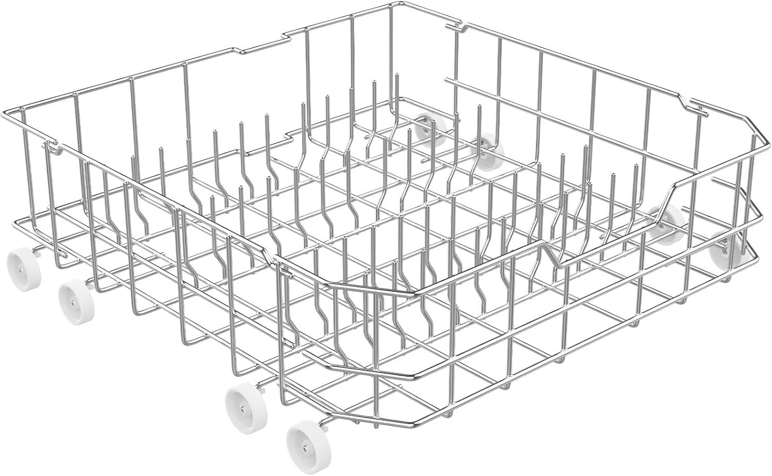 UPGRADED WD28X10384 Dishwasher Lower Rack Fit for GE Dishwasher Rack Replacement Parts with Wheels,304 Stainless Steel WD28X10384 WD28X10166 WD28X10165 WD28X10309 GE Dishwasher Parts Bottom Rack
