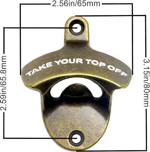 Miniatura 4 de Abrebotellas vintage montado en la pared, abrebotellas de latón, abrebotellas de soda para exteriores, tablero de madera montado para regalo (bronce