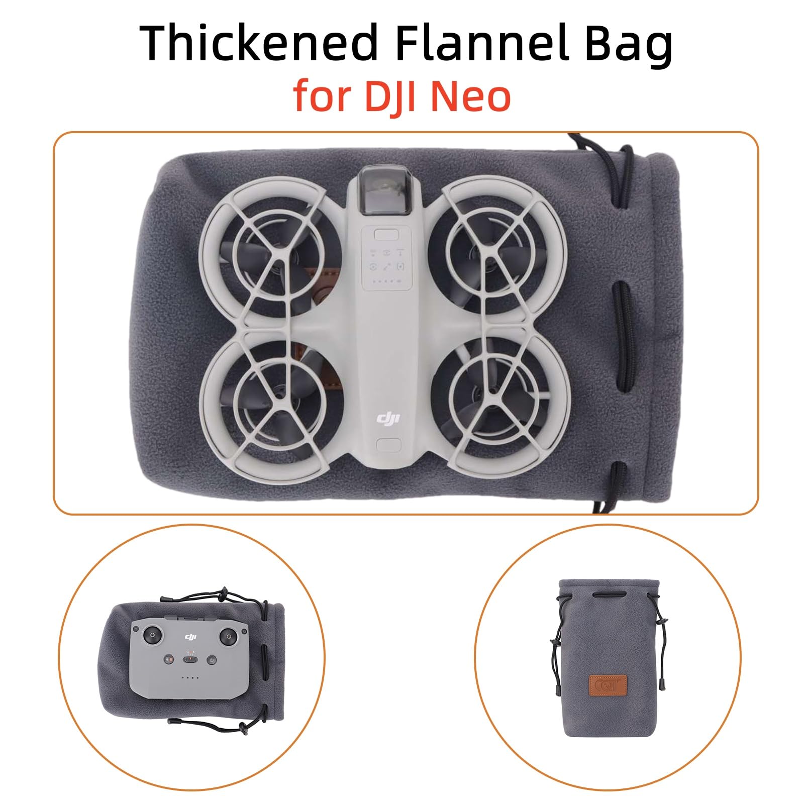 Pidynx Thickened Flannel Storage Bag for your DJI Neo, Waterproof, Lockable Protective Bag for Drone and Accessories (1)