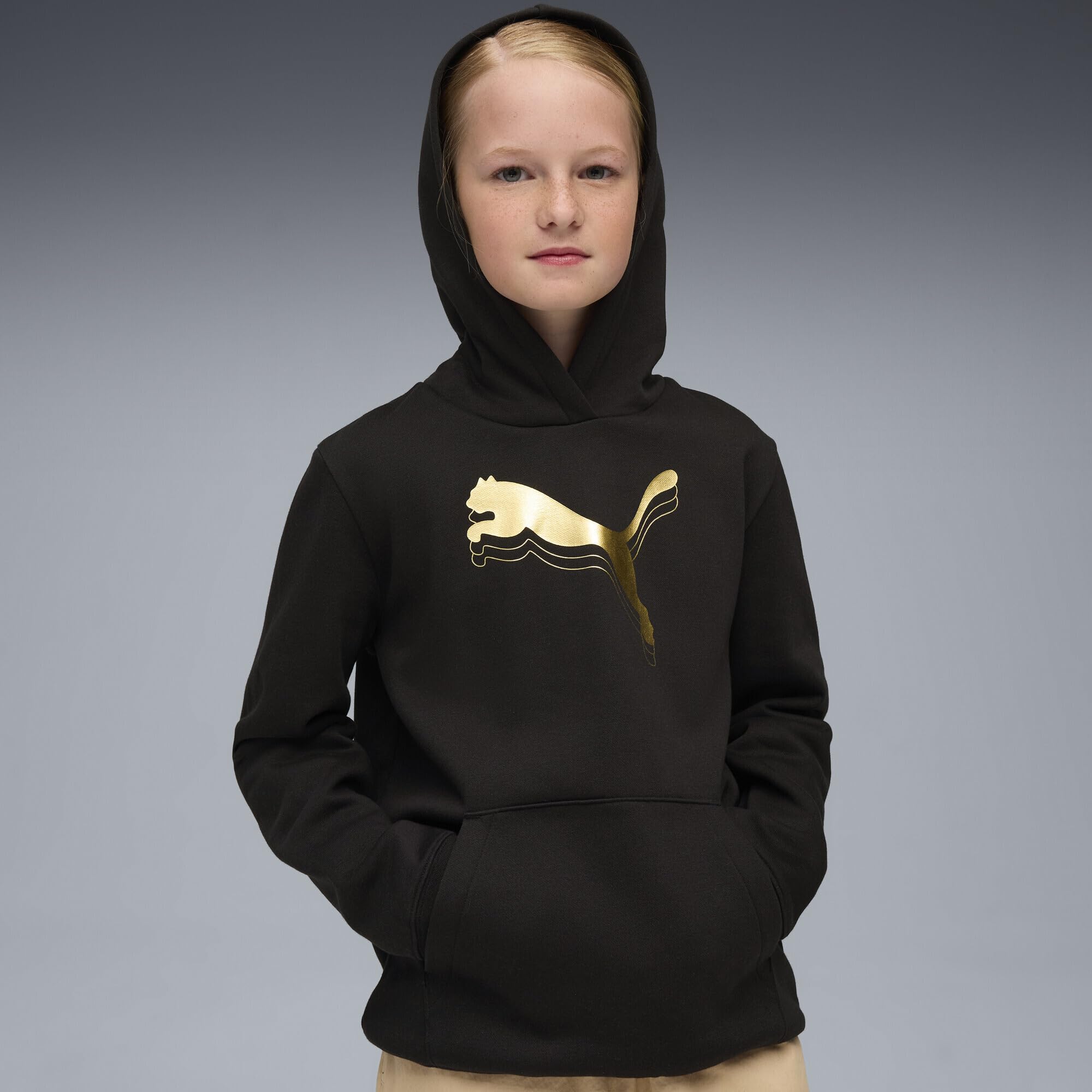 PUMA Mädchen ESS Metallic Hoodie FL G Sweatshirt (1er Pack)