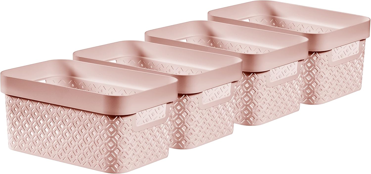 Curver Terrazzo x4 Small Rectangular Storage Basket 4.5L