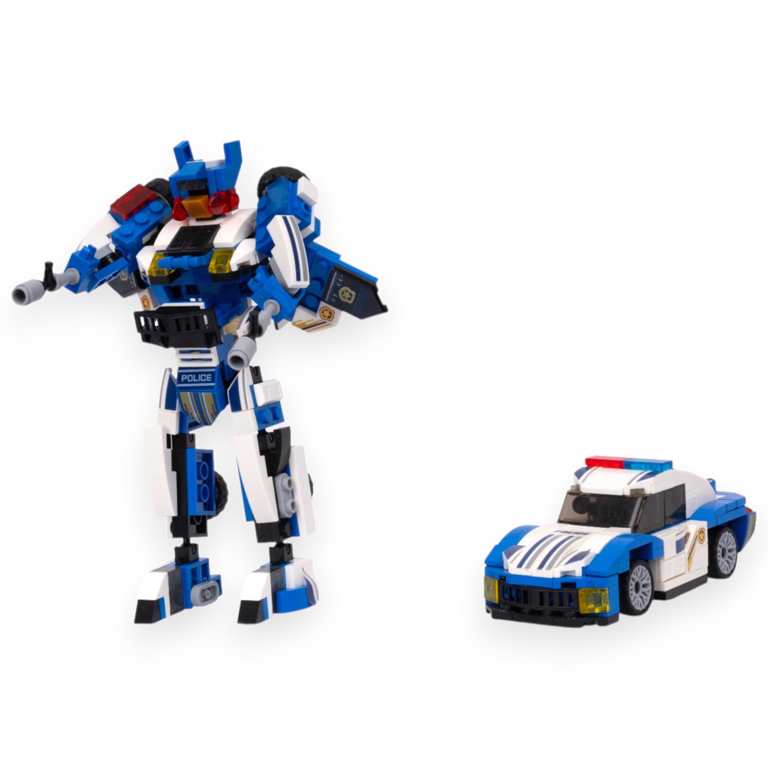 2-in-1 Transform Force| Police Bot| Building Block Set| Police Car to Robot Transformation Toy| Dual Mode Build & Play Set-image-34