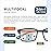 CARA 2 Pack Progressive Multifocus Reading Glasses, Flexible Lightweight TR90 Frame Blue Light Blocking Computer Readers, Workspace for Near Range (C1, 2.00)