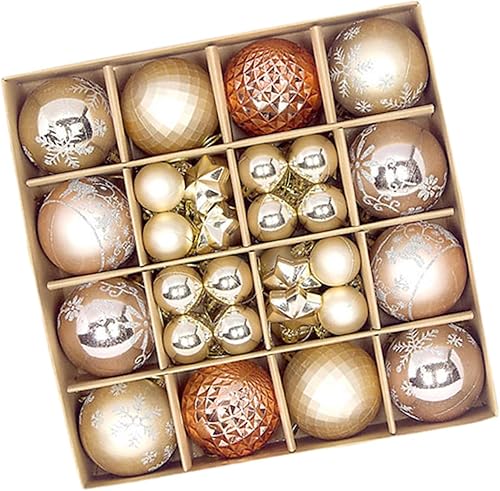 Miniatura 7 de Esquirla 44 bolas de Navidad, decoración de árbol de Navidad, adornos para colgar en el árbol de Navidad, surtido, rosa y blanco
