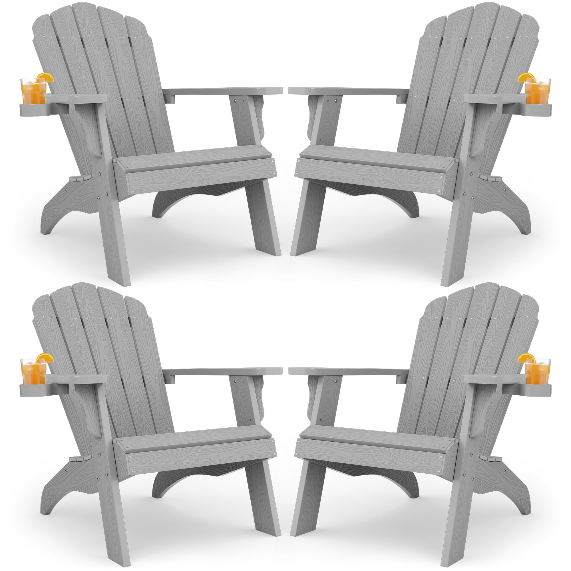 Amazon.com : Oversized Plastic Adirondack Chair Set of 2 with Cup