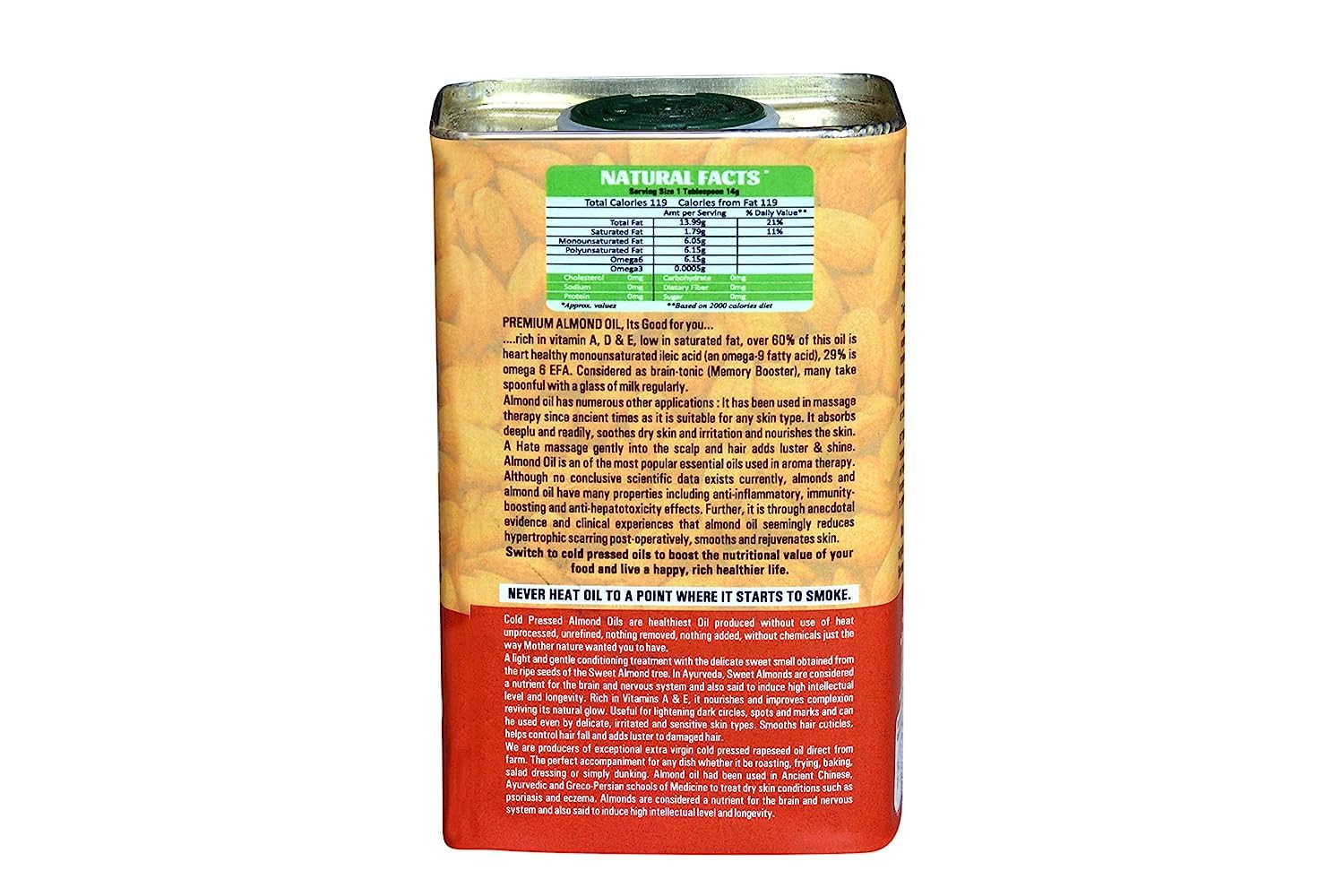 Agronix Cold Pressed Extra Virgin Almond Badam Oil for Traditional Recipes, Natural Care, and Household Uses - 200ML (Pack of 4) 1