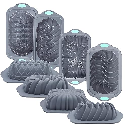 4 Piece Silicone Loaf Pan for Baking Bread, Non-Stick Kitchen