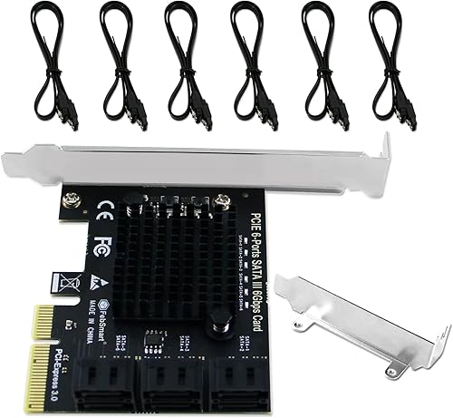 Miniatura 9 de Tarjeta de expansión PCIE 3.0 a 4 puertos 6Gbps SATA III para PC de escritorio, Plug and Play en Windows OS, MAC OS, Linux, ASMedia ASM1064