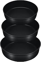 طقم صواني فرن دائرية من الجرانيت من كوكين، مكون من 3 قطعة، لون أسود (مقاس 26-28-30)