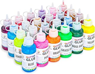 Glitter Glue (Value Pack - 24 Colors) | Washable Glittery Art Glue | Essential Slime Supplies for Slime Making and Arts & Crafts Projects | Non-Toxic & Safe for Kids