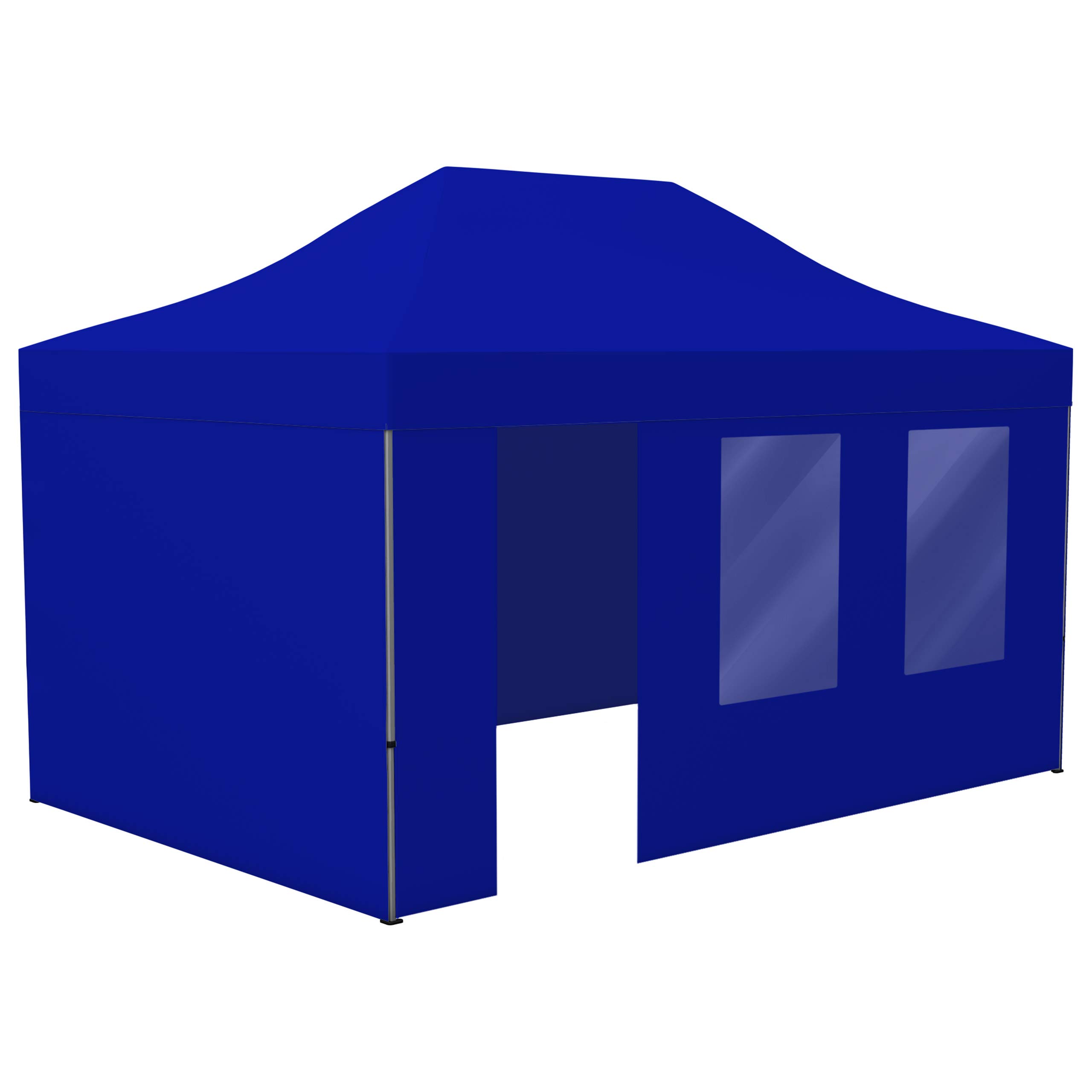 Vispronet Profi Faltpavillon Basic 3x4,5 m in Blau, Stahl- Scherengitter, 4 Seitenteile