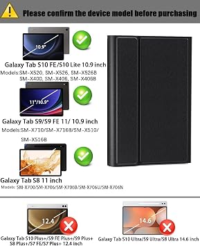 for Samsung Galaxy Tab S10 Lite / S10 FE (2025) / S9 FE/Tab S9 (2023) / Tab S8 (2022) / Tab S7 (2020) 10,9-11-inch Backlit Keyboard Case,with Wireless Bluetooth British Layout Keyboard and Mouse