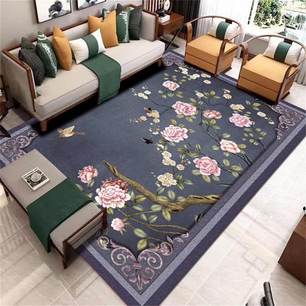 Tapis acoustique anti-bruit bleu 120x180cm résistant pour chaise de bureau