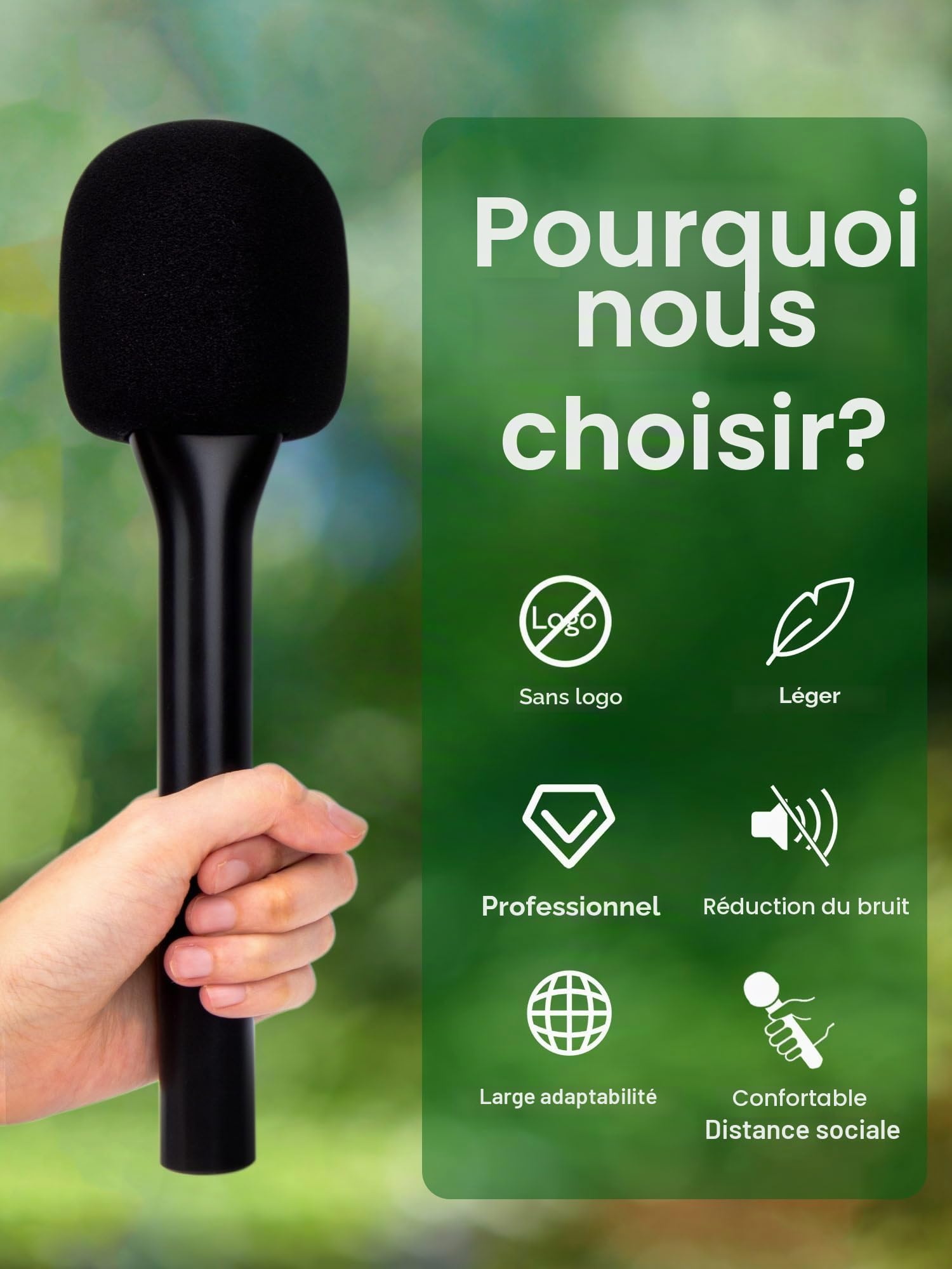 SUNMON Support de Microphone sans Fil pour DJI Mic, Poignée de Perche Interview Portable