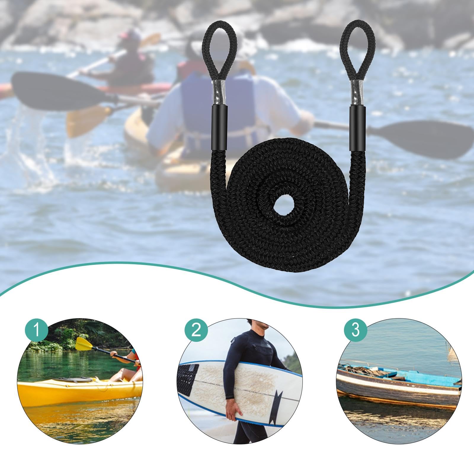 Oshhni Corde d'amarrage de 1/2 Pouce, Haute Performance, Portable et résistante à l'effilochage, idéale pour Le Camping, la Navigation de Plaisance