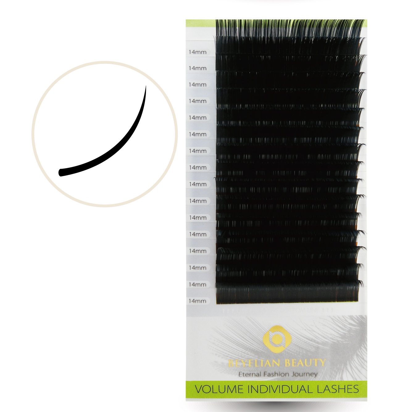 BEYELIANBeauty 0.07mm Mink Eyelash Extension Supplies XD Volume Lashes Individual Semi Permanent Lash Application(D 0.07mm 14mm)