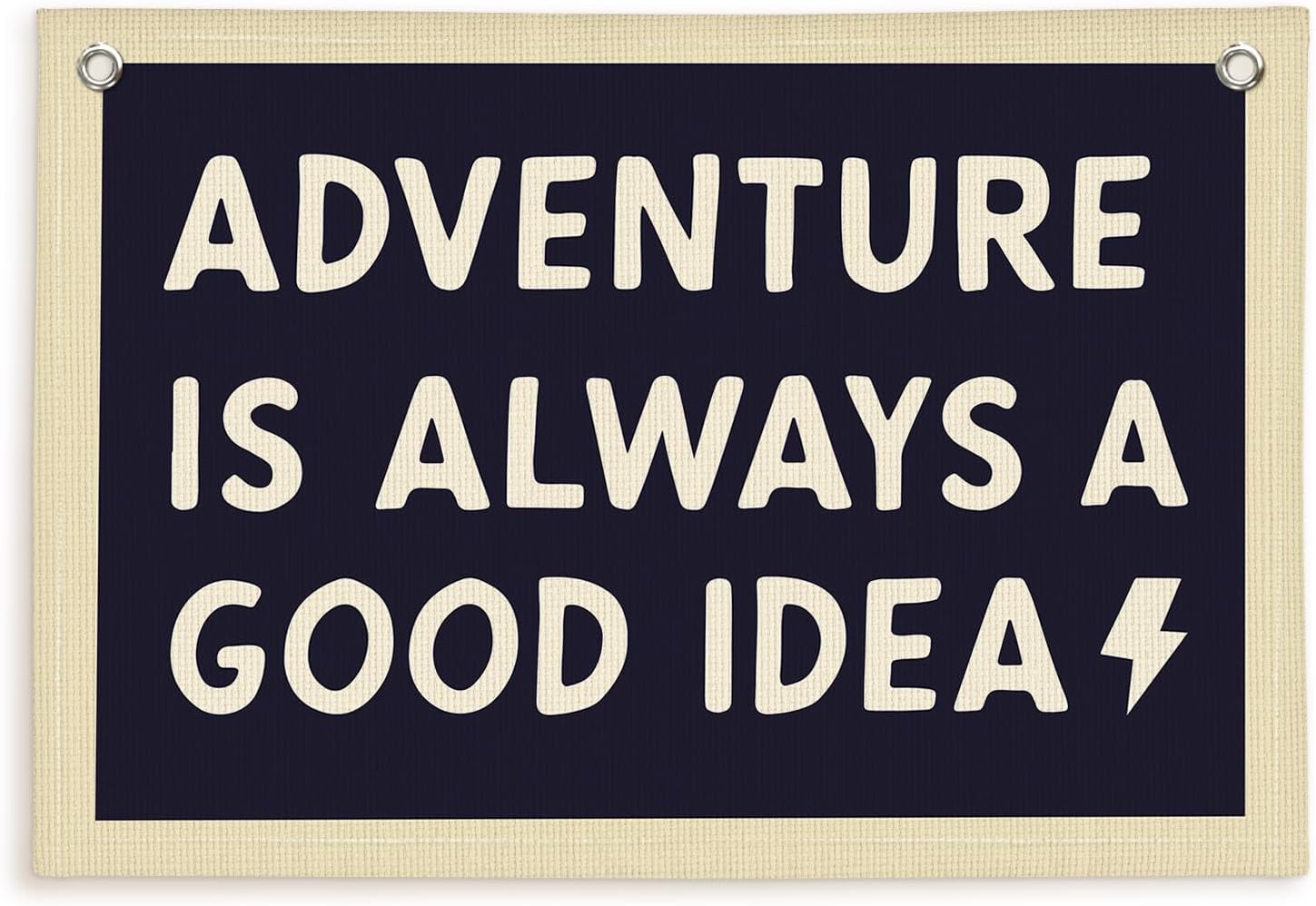Lacama Boys Room Nursery Decor, Adventure Is Always A Good Idea Motivational Banner for Playroom, Nursery Hanging Linen Banner Wall Canvas Flag, Toddler Teen Room Dorm Decor 30x20 Inch