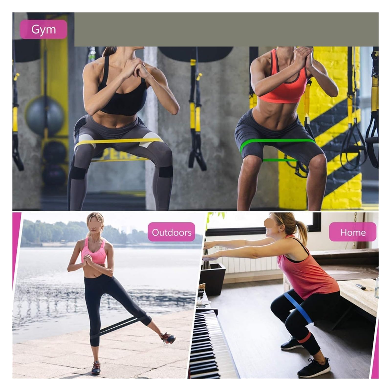 5 szt. Opaski oporowe joga siłownia fitness podciąganie pomoc gumowa opaska ćwiczenia sprzęt do ćwiczeń w domu