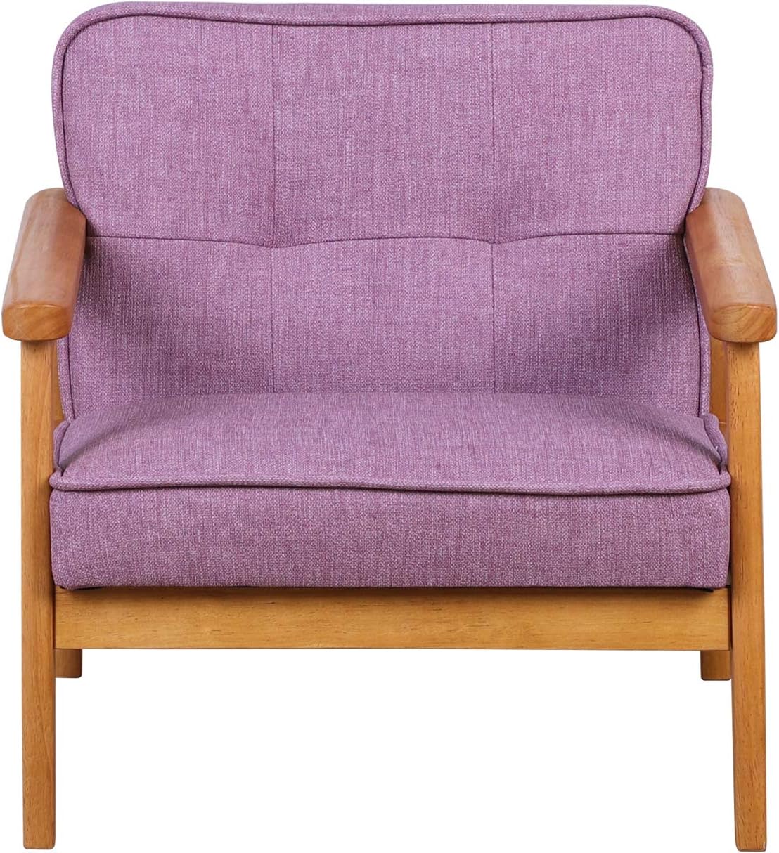 BabyLand Toddler Chair,Single Kid Sofa Chair with Solid Wood Structure and Linen Fabric for Kid Gift (Light Purple)