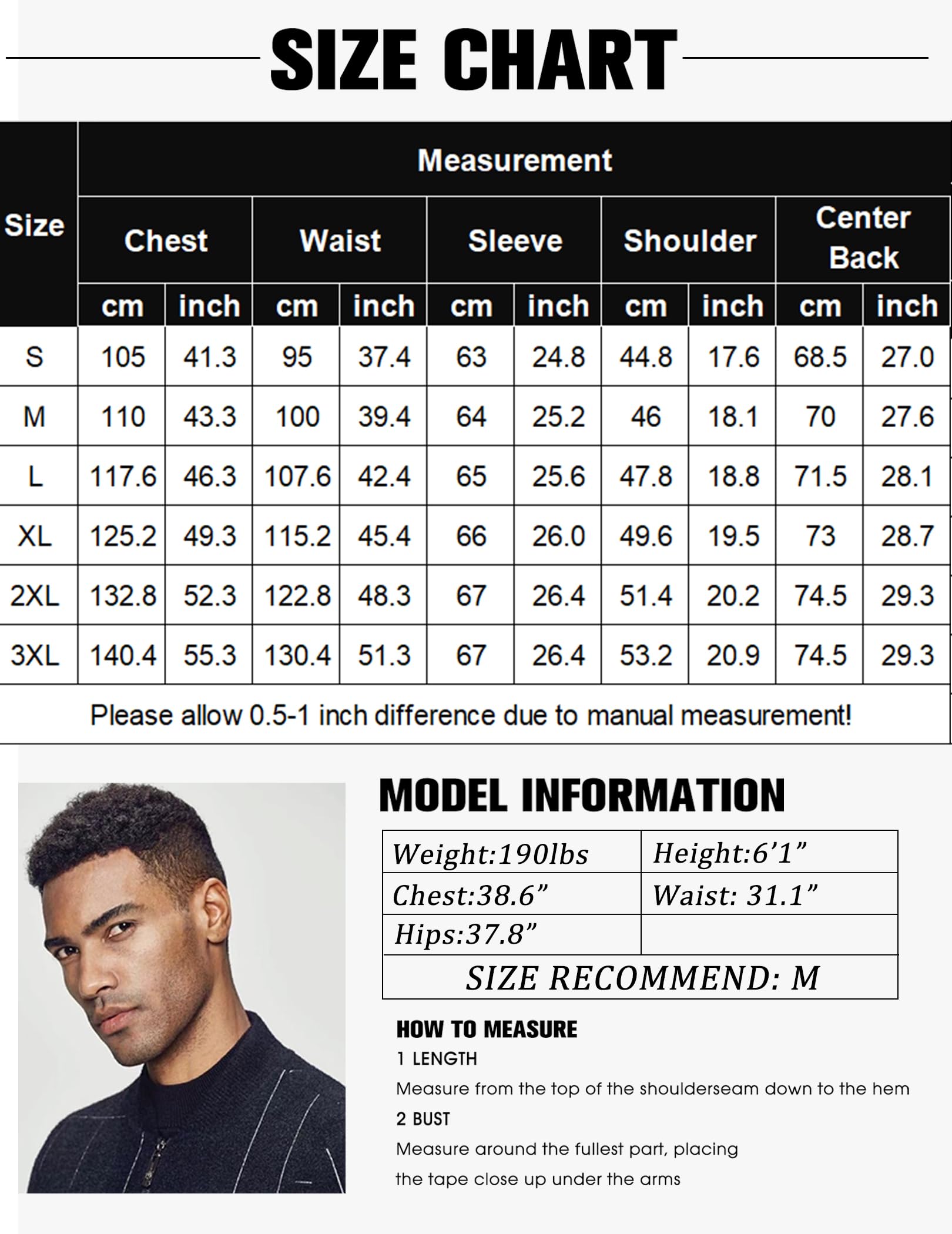 COOFANDY Camicia da uomo a collo alto a maniche lunghe slim fit basic t-shirt leggera a costine maglione pullover