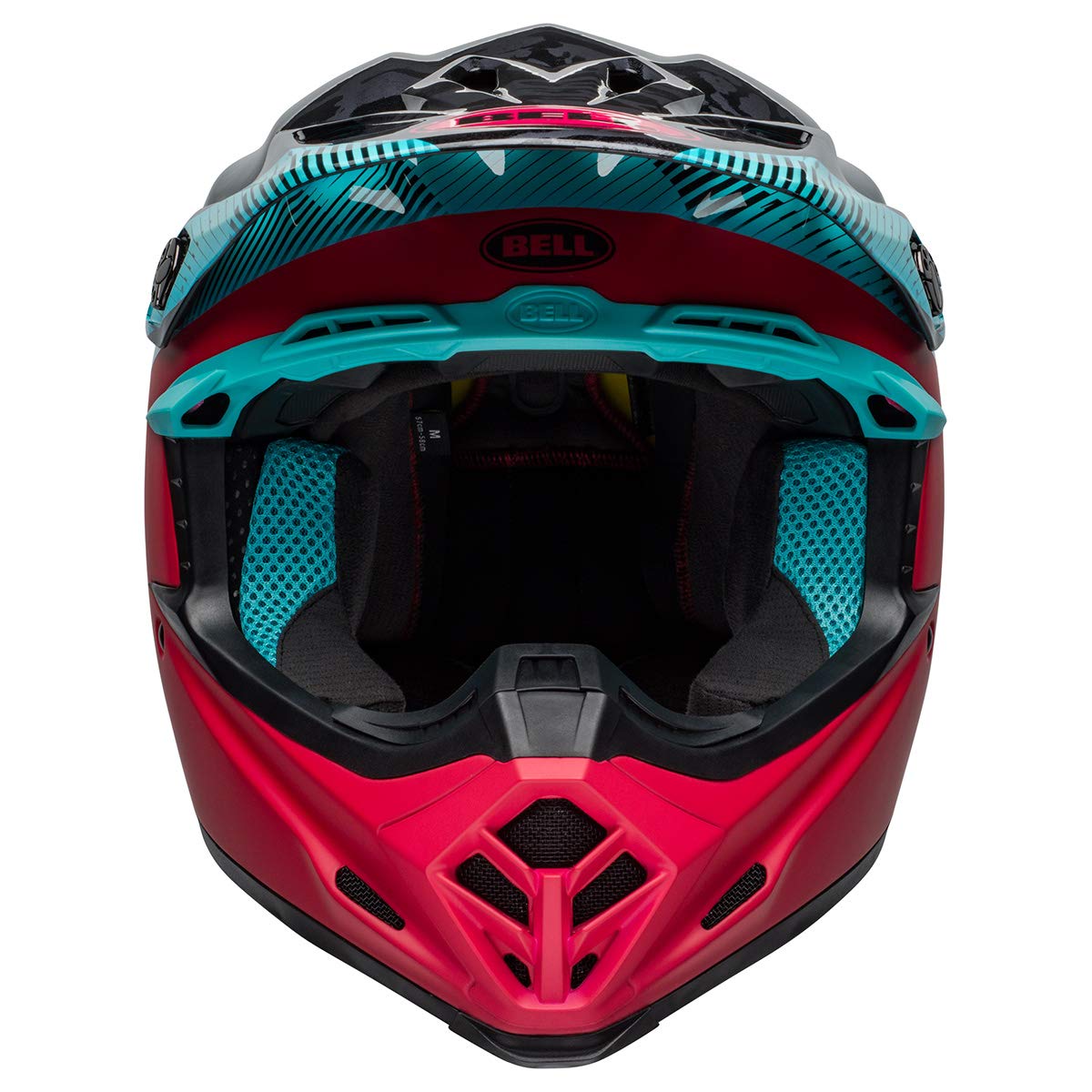 Amazon.com: BELL Moto-9 Adult Off-Road Motorcycle Helmet - Chief  Matte/Gloss Black/Blue/Pink/Medium : Automotive