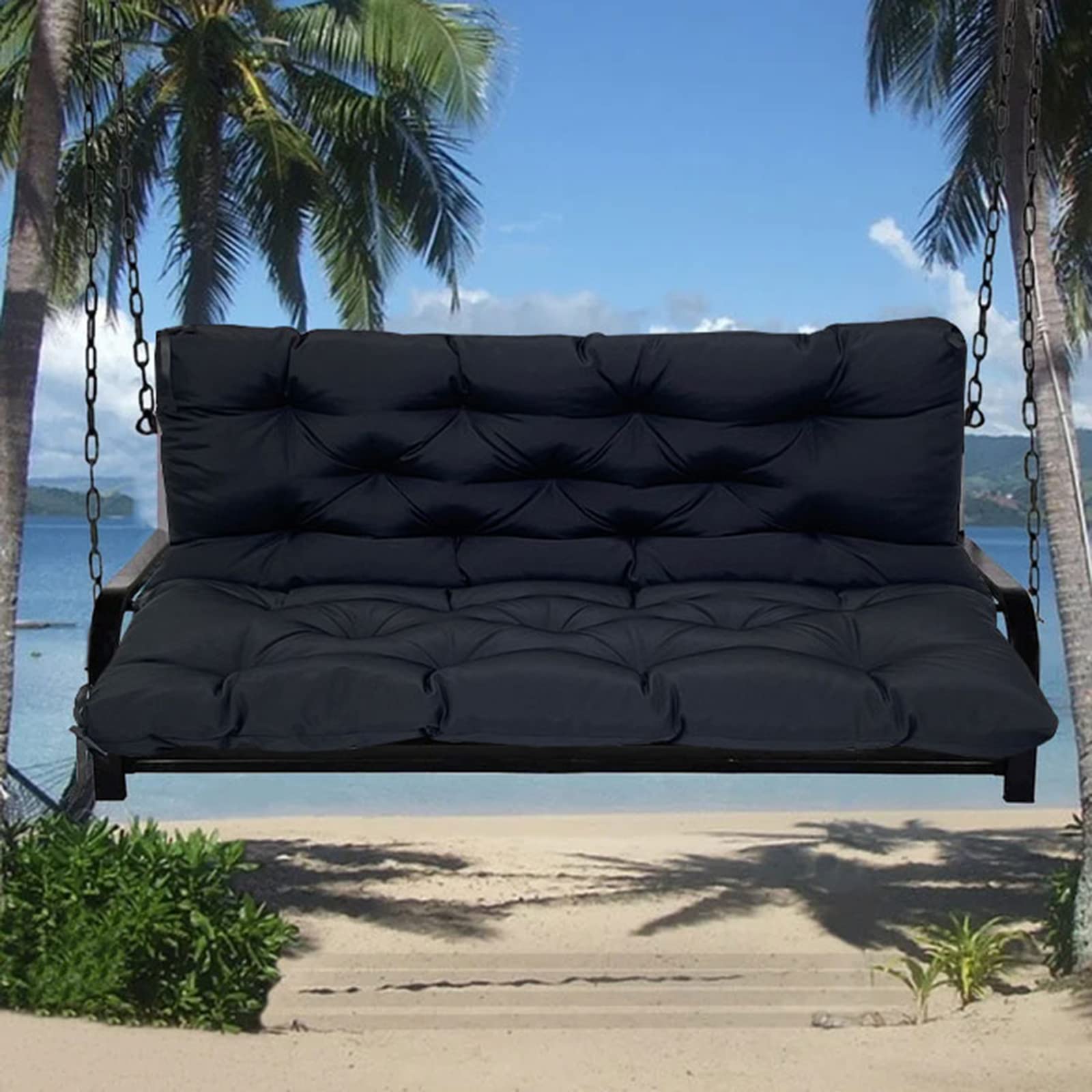 Coussin de banc de jardin imperméable avec dossier 120x100 cm matelas de porche
