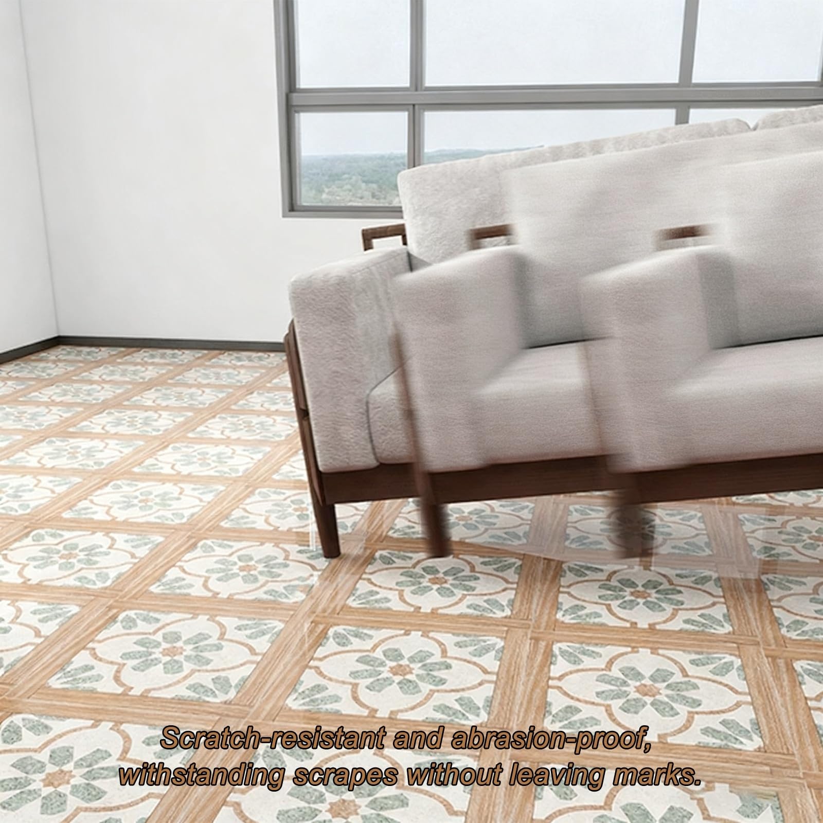 Azulejos impermeables para despegar y pegar, tablones de PVC antideslizantes, 18 x 18 pulgadas, paquete de 44