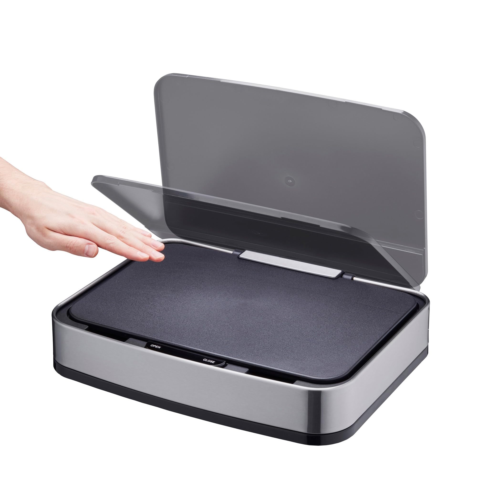 Cooks Professional Silver/Black Replacement Sensor Lid For 75L Recycling Bin | Lid Only | Battery Powered |