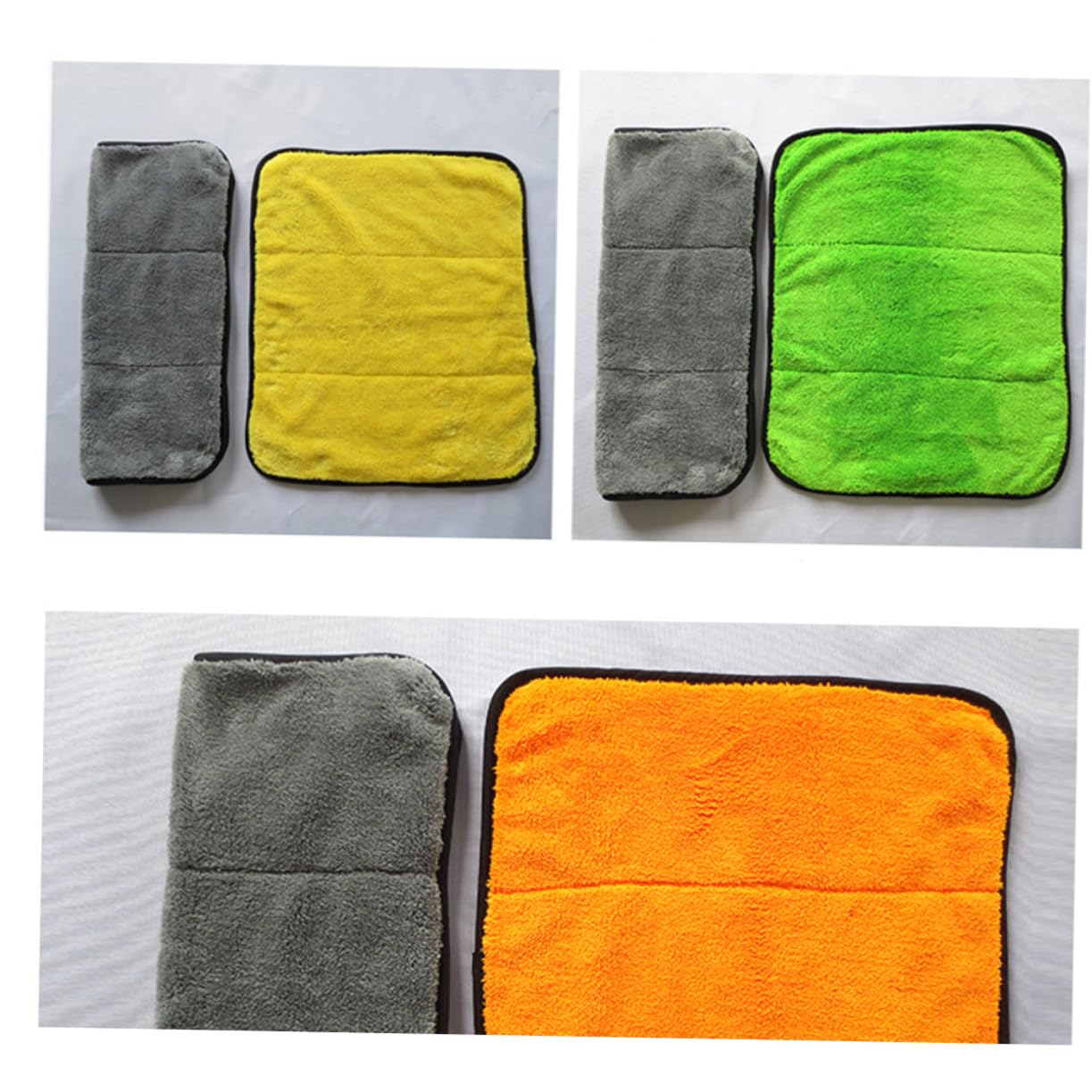 GLEAVI 3pezzi Panno Microfibra Per Auto Asciugatura e Pulizia Rapida Verde e Assorbimento Elevato Resistente e Morbido Per Auto e Superfici Delicate