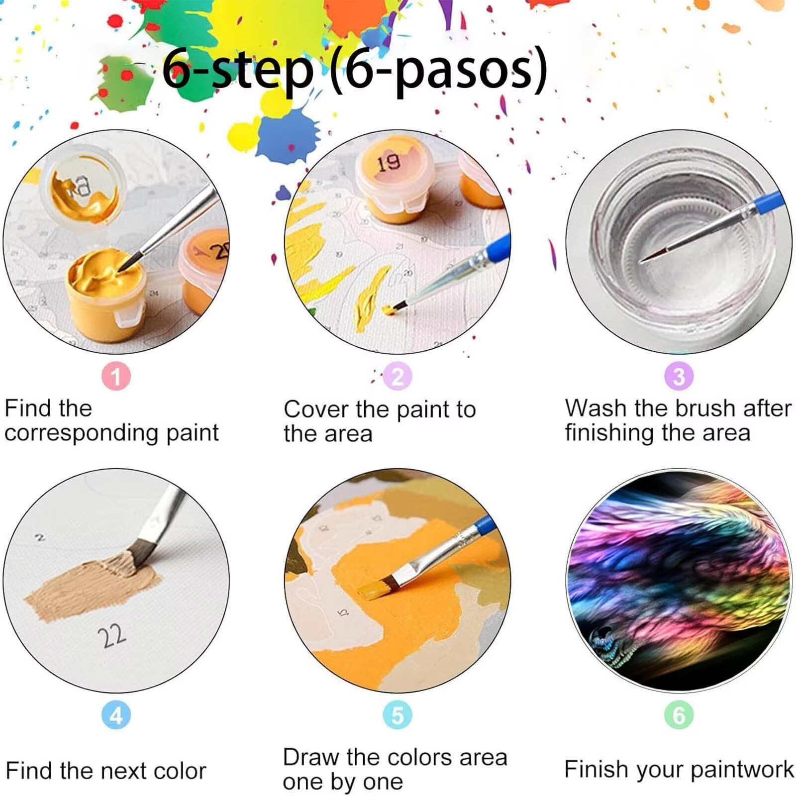 Pintar por Numeros Adultos Halcón, Pintar por Numeros Niños Kit Manualidades Adultos Abstracto Cuadros para Pintar por Numeros Pintura Acrílico, Cuadros Decoracion Salon Modernos 80X160cm 7w-4-6
