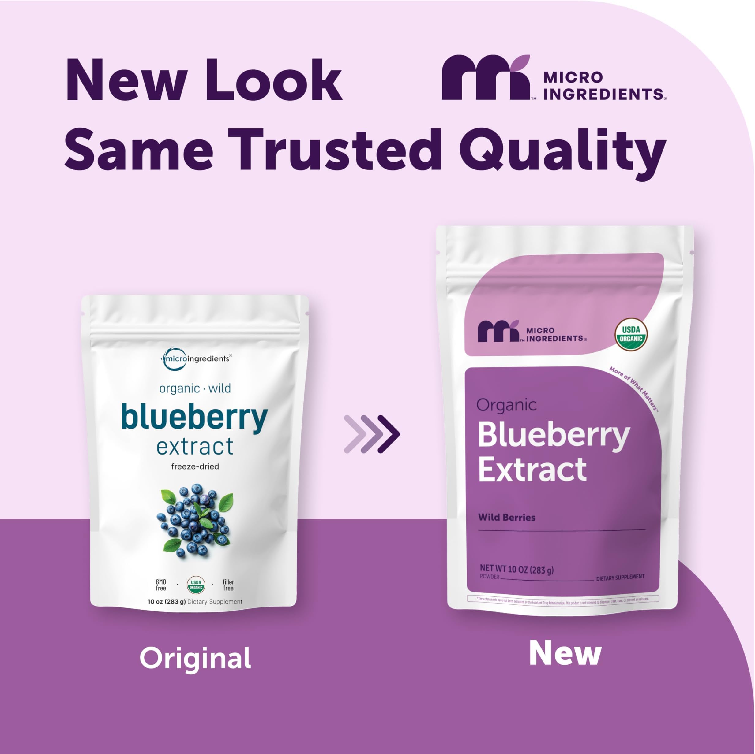 Organic Blueberry Extract Powder, 10oz | 100% Natural Fruit Powder | Freeze-Dried Wild Blueberries Source | No Sugar & Additives | Great Flavor for Drinks, Smoothie, & Beverages | Non-GMO & Vegan
