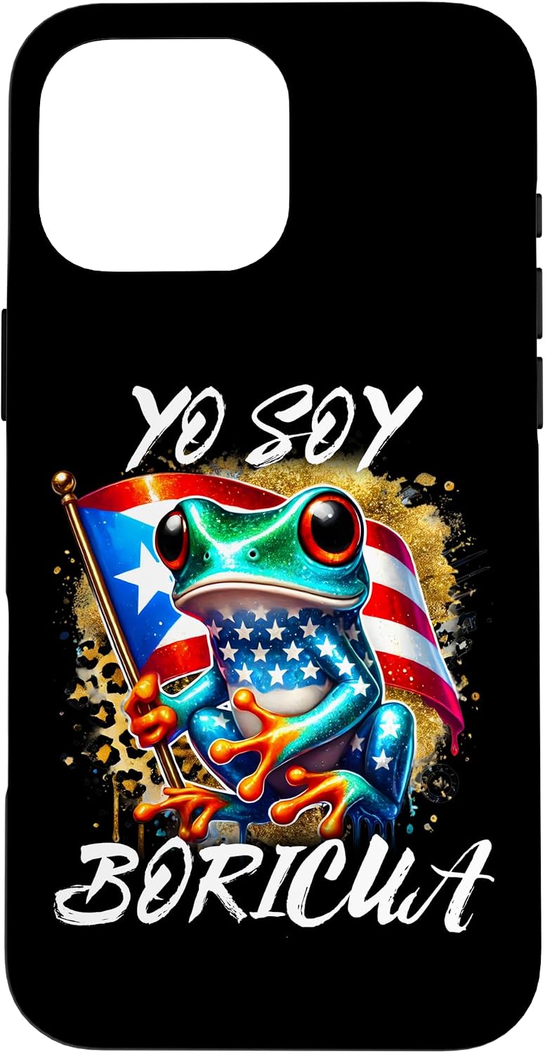 Puerto Rican Coqui Yo Soy Boricua Puerto Rico Flag Hispanic Case for iPhone 16 Pro Max