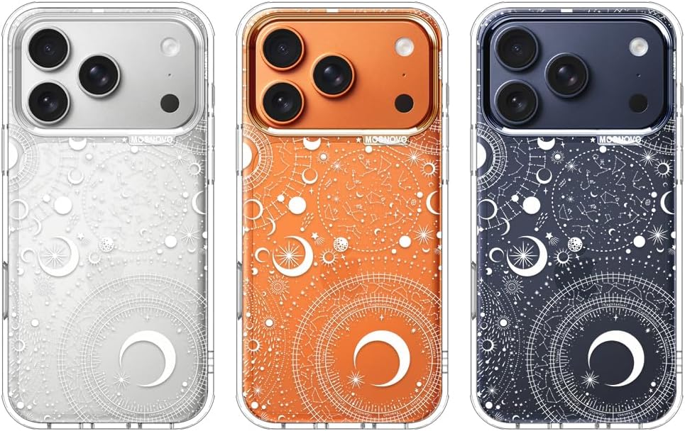 MOSNOVO for iPhone 17 Pro Case | Military Grade 6.6ft Drop Tested | Camera Control | Clear with Constellation Design - Image 3