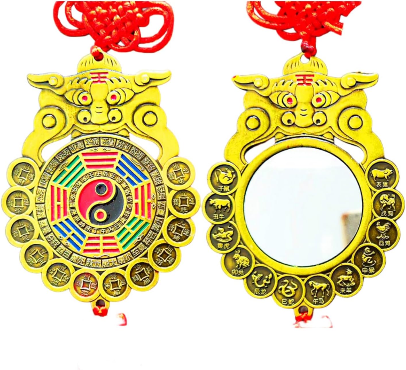 正宗虎头八卦镜兽头王厕所 Feng Shui Good Amulet Feng Shui Good Luck Charms Furniture,Bag,Home,Office Other Scenes 色平面镜入户门对卫生间大门 fengshui Chinese Tassel Ornaments-1525