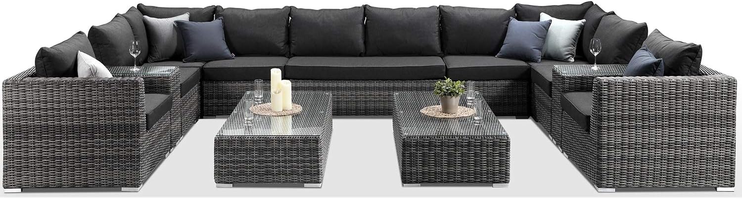 Alexander FrancisVerona Rattan Outdoor Garden Furniture Large U Shaped Sofa Set