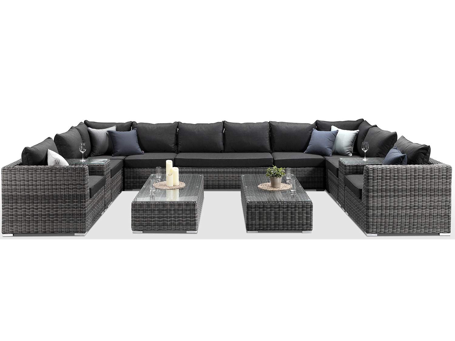 Alexander FrancisVerona Rattan Outdoor Garden Furniture Large U Shaped Sofa Set