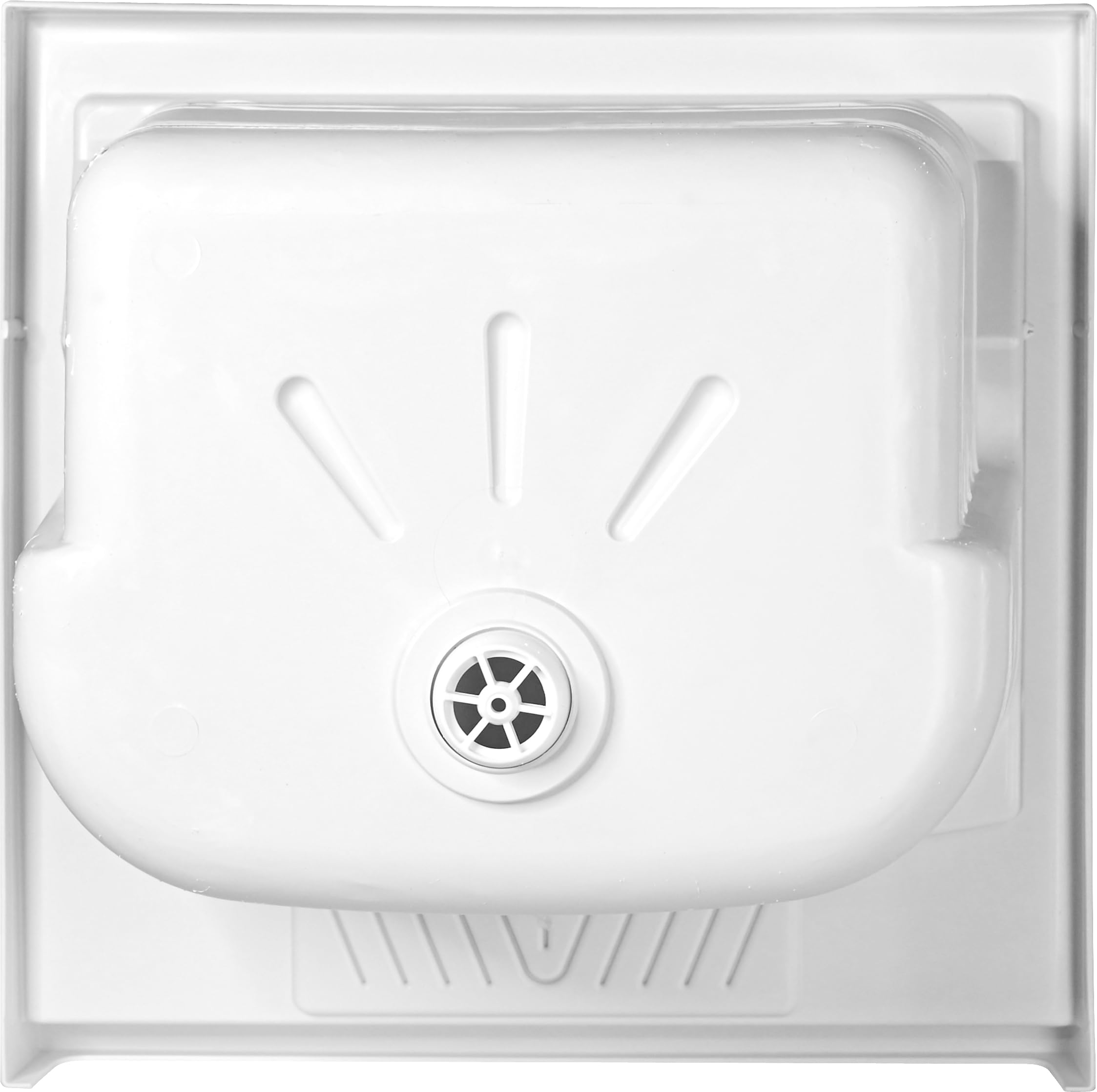 Lavatoio Lavapanni in Resina PP, Bianco, 50x50 Quadrata Ideale per Ricambio o Installazione su Mobile o Piano da appoggio in Lavanderia o Cucina Incluso di Kit Sifoneria