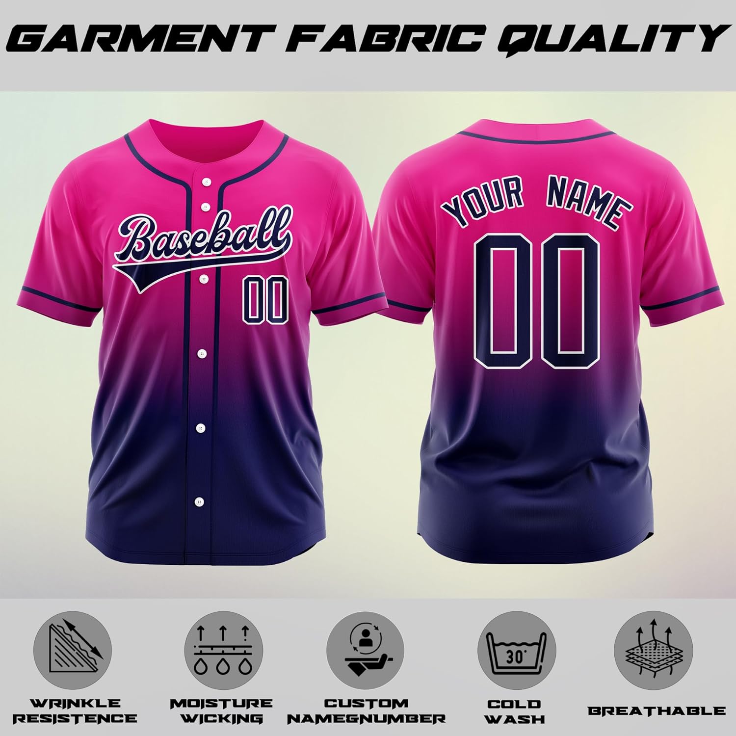 Custom Baseball Jersey Stitched Printed Personalized Name Number Team Button Down Shirts Sports Uniform for Men Women Youth - Image 3