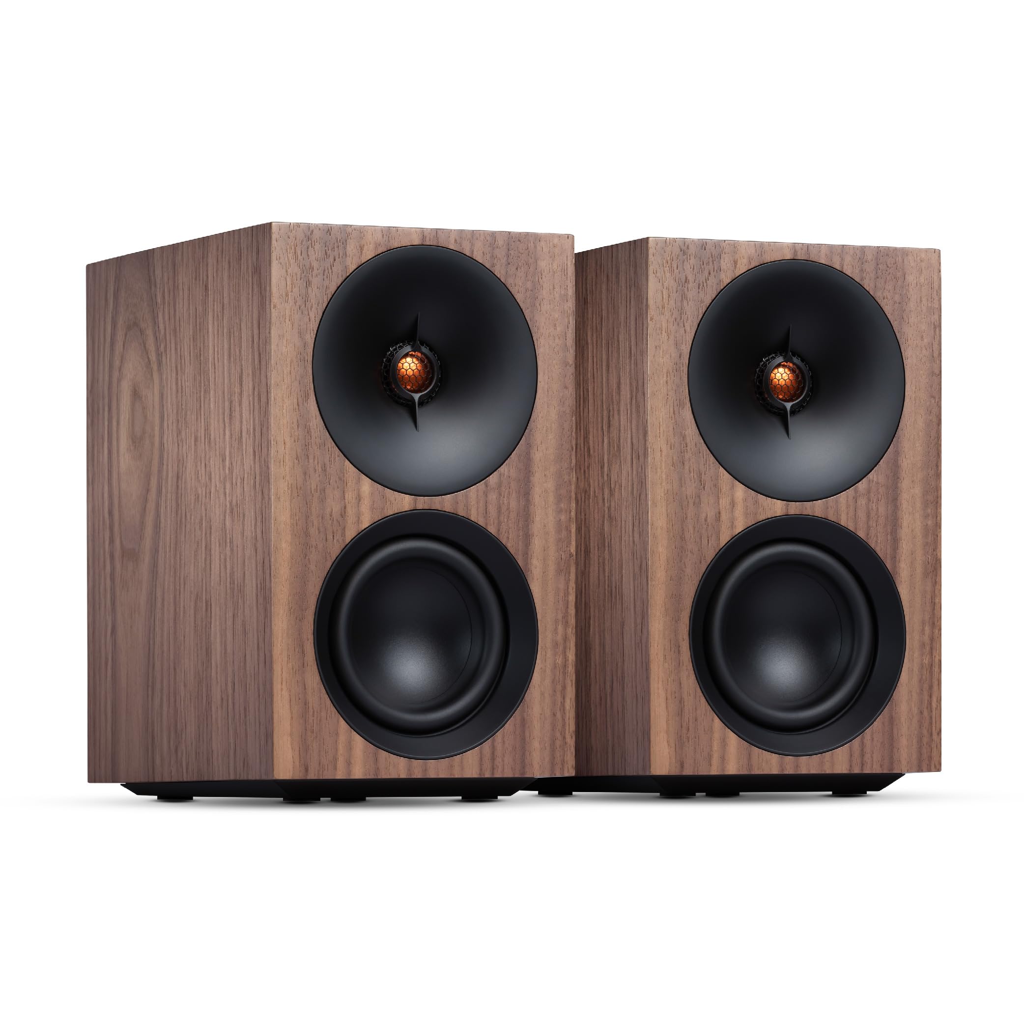 Cambridge Audio L/R S - 100W Diffusori Stereo Attivi Compatti con Bluetooth aptX HD, USB Audio, Ingressi Aux & Ottico, Uscita Subwoofer, Telecomando, Room Positioning, DynamEQ – Noce