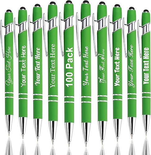 Miniatura 52 de Hasta 300 bolígrafos personalizados a granel con nombre personalizado con grabado gratis, puntas de lápiz capacitivo grabado, bolígrafo para Púrpura