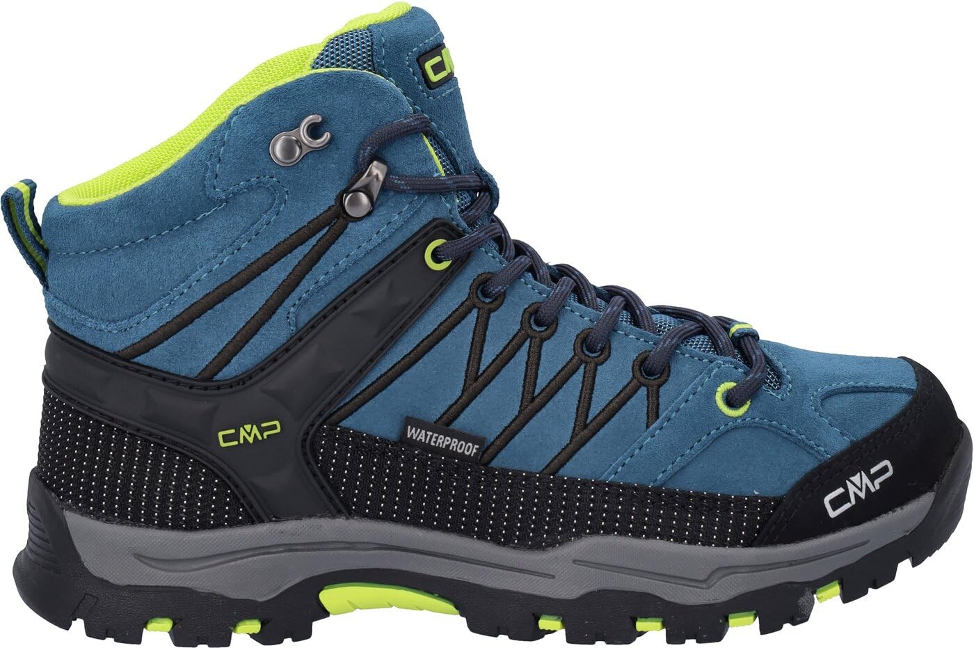CMP Kids Rigel MID Trekking Shoes WP, Deep Lake-Acid, 5.5 UK