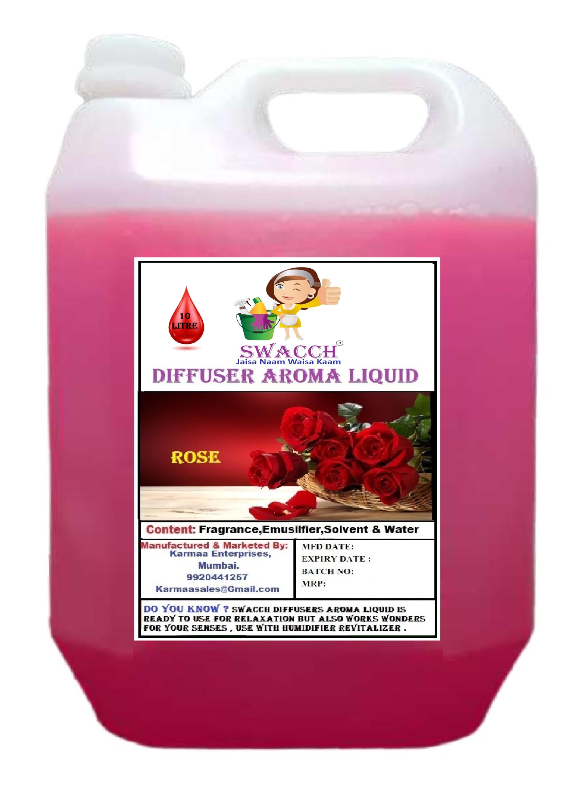 Diffuser Aroma Liquid Rose Ready to use 10 Litre I Home Fragrance I Best For Aromatherapy I Helps in Meditation I Used In Diffusers I Water Based-image-23
