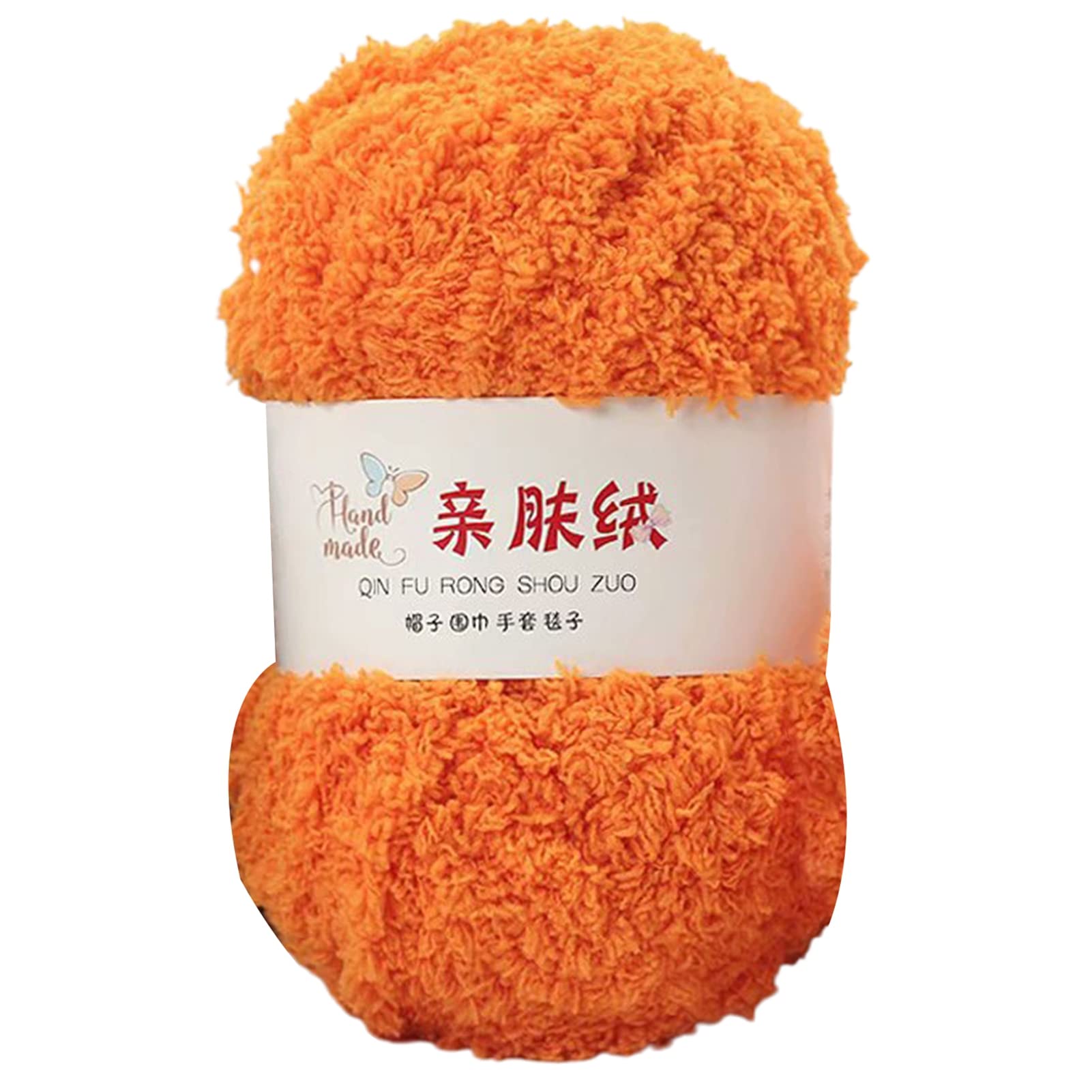 Altsuceser DIY Fluffy Jumbo Knit Yarn, Fleece Sherpa Jumbo Yarn for Knitting, Crocheting, Blanket Making and Crafting Orange