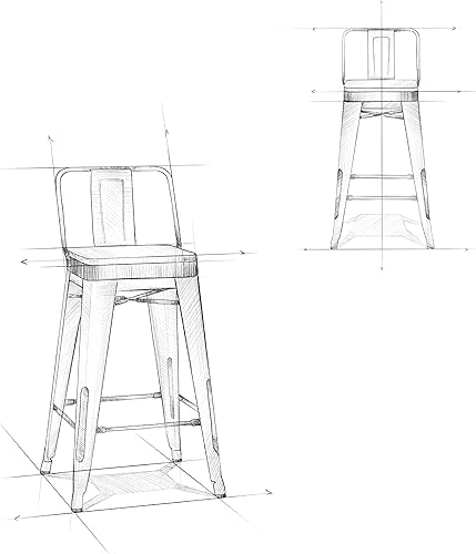 Miniatura 20 de SIMPLIHOME Rayne - Taburetes de encimera (juego de 2) – asientos de cocina de metal de 24 pulgadas de altura de asiento en blanco, asientos