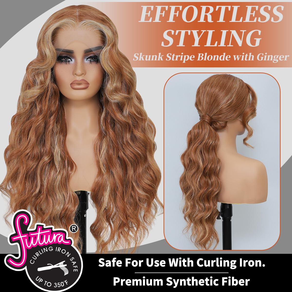 Synthetic Lace Front Wig 13x4 HD Lace Pre-Plucked 26 Inch Wavy