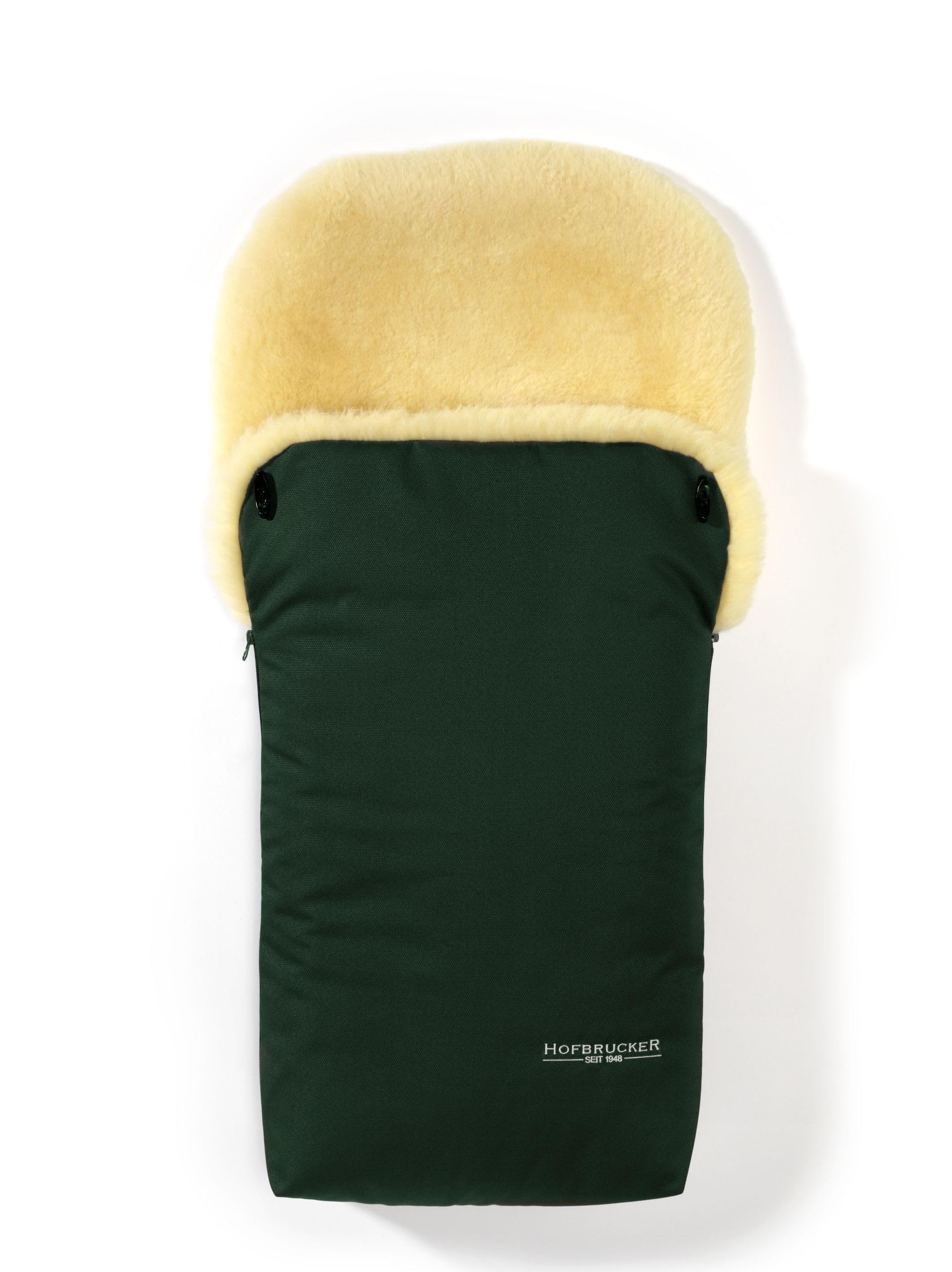 HOFBRUCKER Putzi Lammfell-Fußsack für Kinderwagen & Buggy | Winterfußsack 90 x 34 cm | wind- & wasserabweisend | Oberteil per Rundum-Reißverschluss abnehmbar | Made in Germany